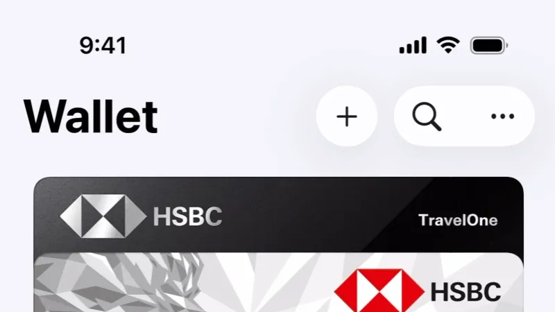 Toolbar — Apple Wallet, Fintech UI