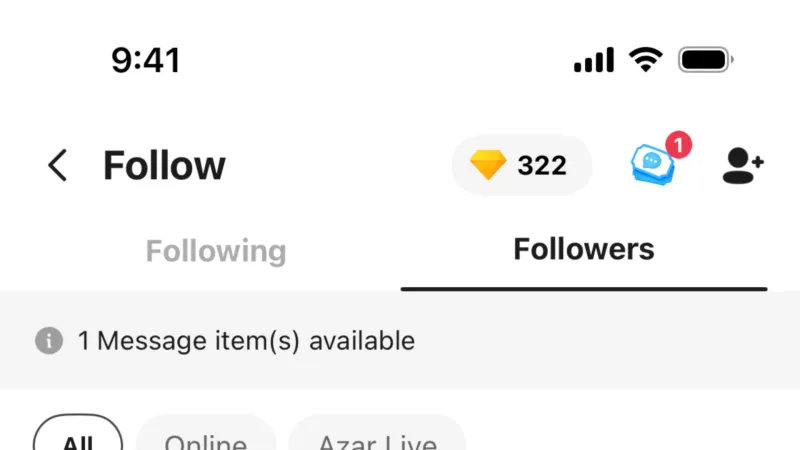 Followers & Following — Azar, Social UI