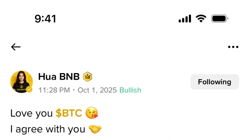 Like & Upvote — Binance, Fintech UI