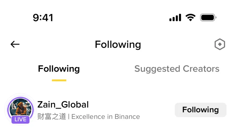 Followers & Following — Binance, Fintech UI