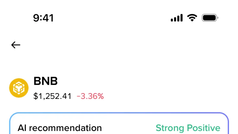 Product Detail — Binance, Fintech UI