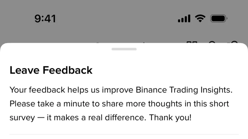 Feedback — Binance, Fintech UI