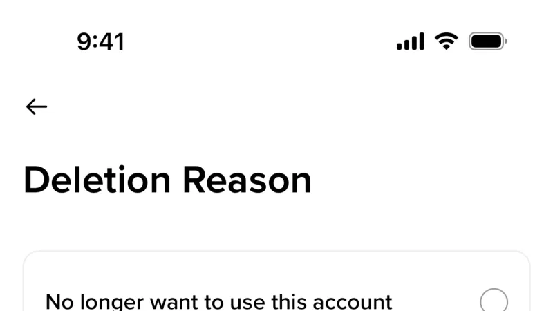 Delete & Deactivate Account — Binance, Fintech UI