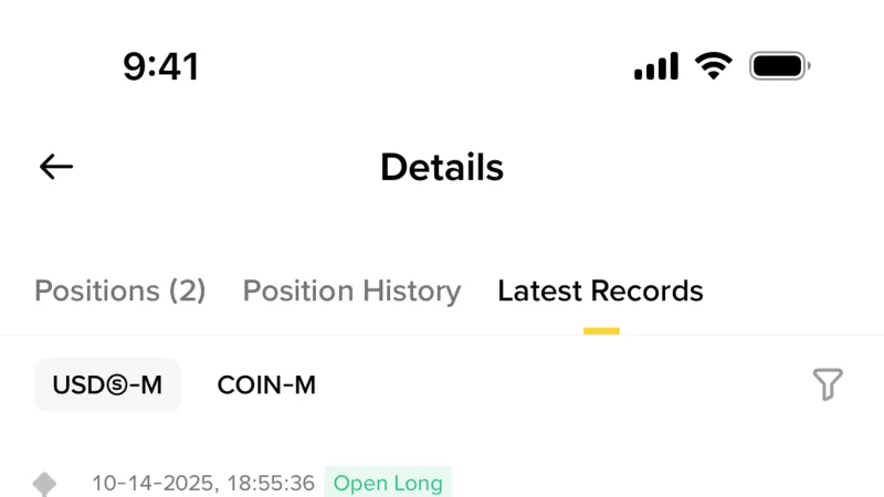 Timeline & History — Binance, Fintech UI