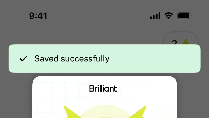 Toast — Brilliant, Education UI