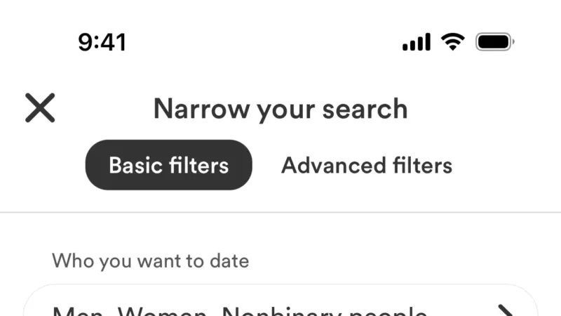 Filter & Sort — Bumble, Social UI