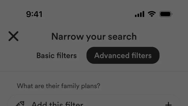 Filter & Sort — Bumble, Social UI