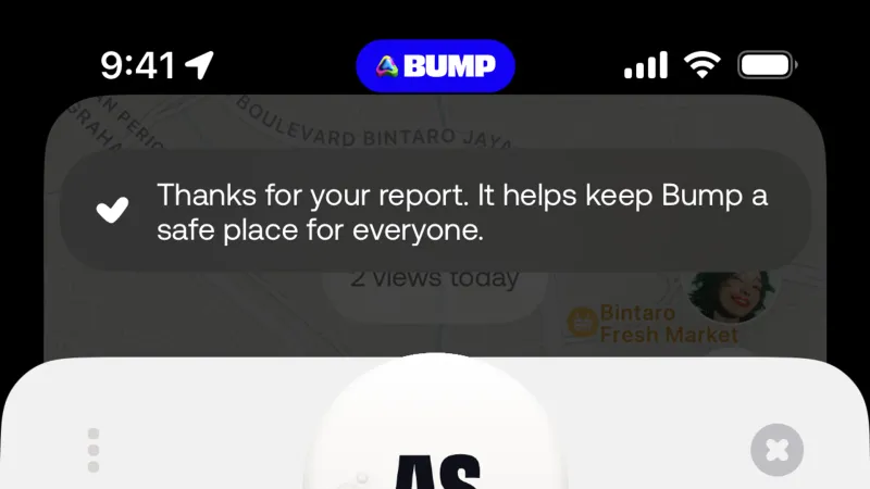 Acknowledgement & Success — Bump, Social UI