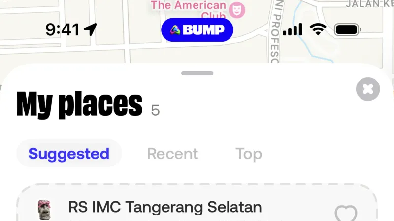 Location & Address — Bump, Social UI