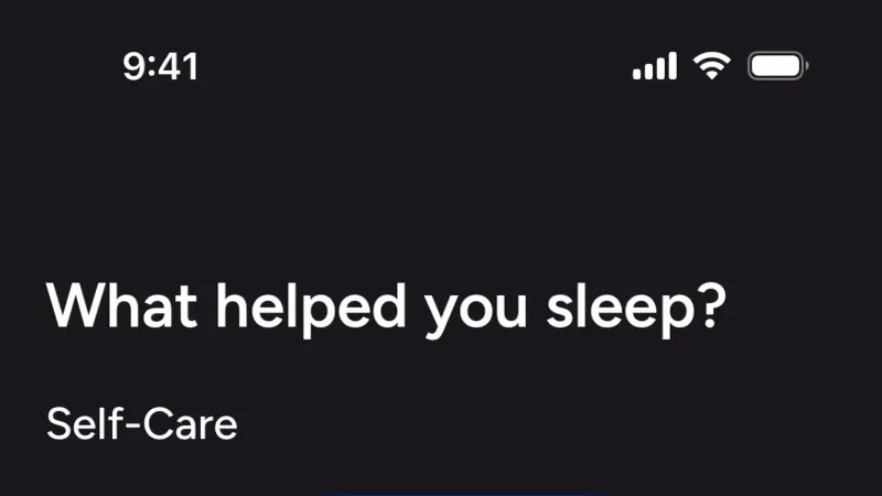Quiz — Calm Sleep, Health UI