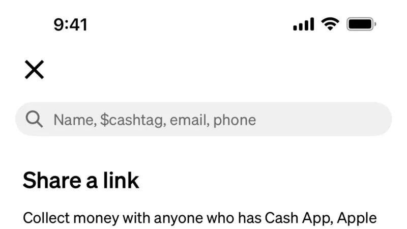 Share — Cash App, Fintech UI