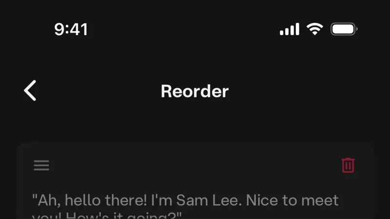 Reorder — Character.AI, AI & ML UI