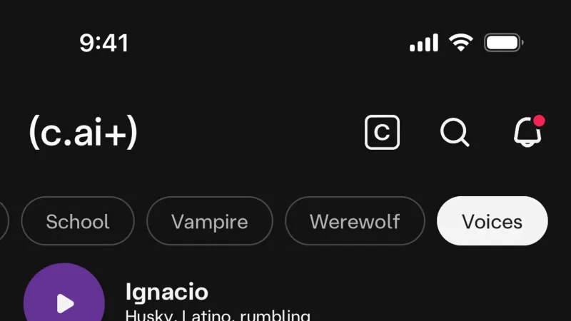 Home — Character.AI, AI & ML UI