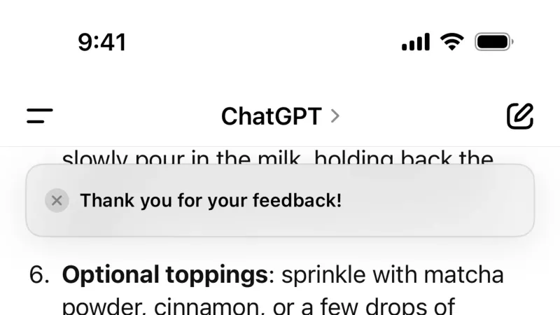 Feedback — ChatGPT, AI & ML UI
