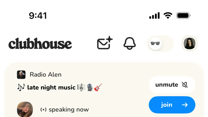 Stacked List — Clubhouse, Social UI