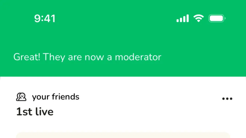 Acknowledgement & Success — Clubhouse, Social UI
