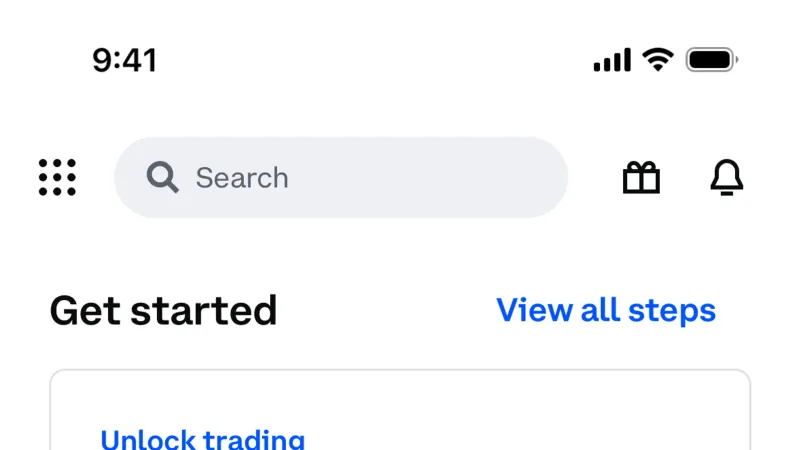 Coach Marks — Coinbase, Fintech UI