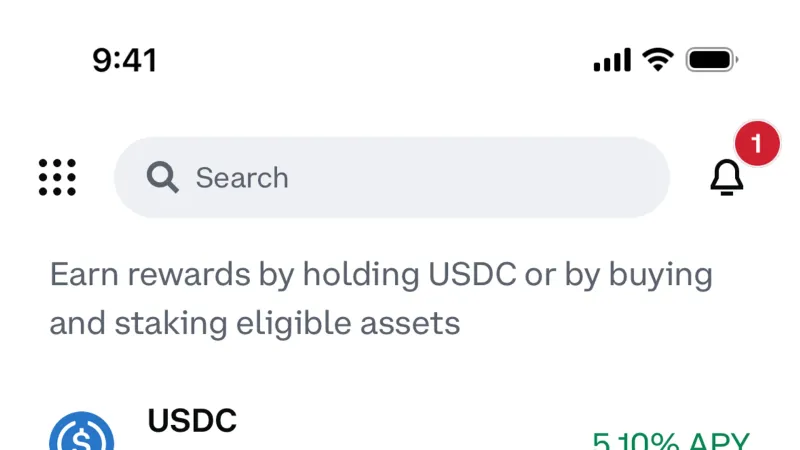 Promotions & Rewards — Coinbase, Fintech UI