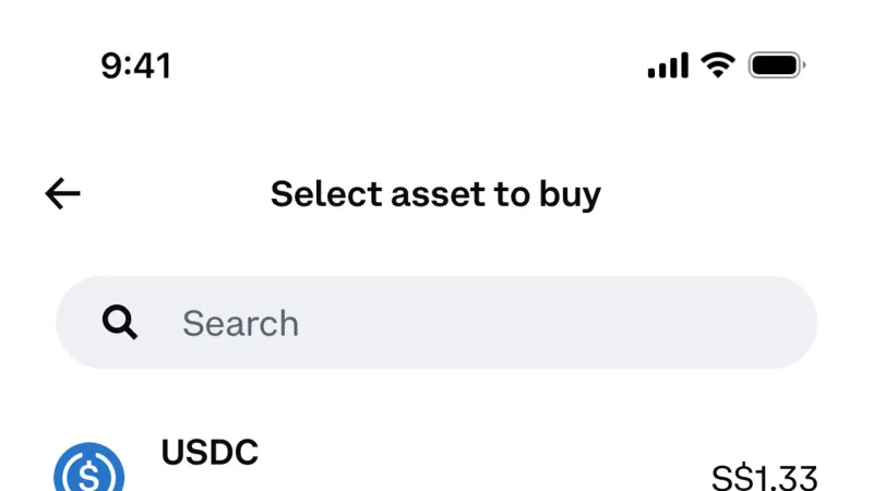 Select — Coinbase, Fintech UI
