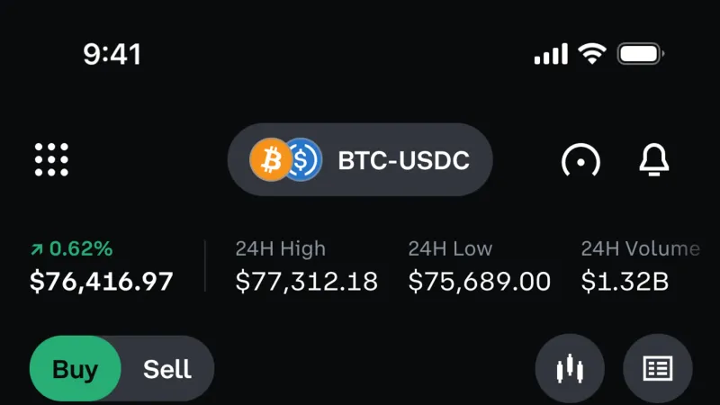 Segmented Control — Coinbase, Fintech UI