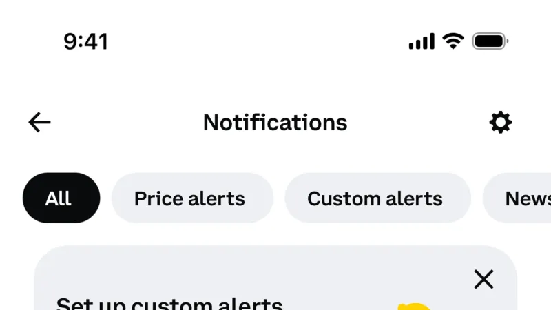 Action Option — Coinbase, Fintech UI