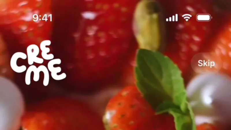 Welcome & Get Started — CREME, Food & Drink UI