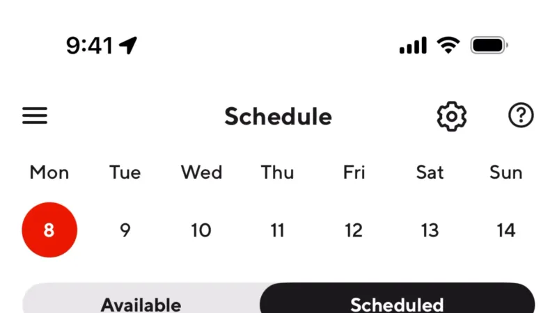 Segmented Control — DoorDash Dasher, Food & Drink UI