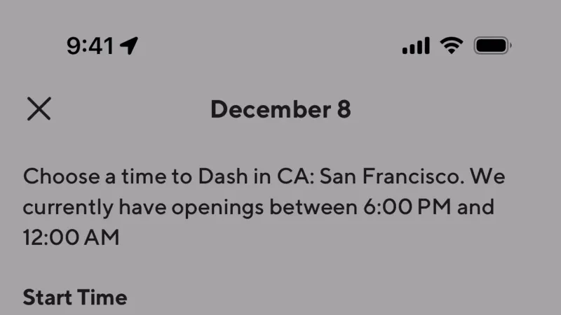 Date Picker — DoorDash Dasher, Food & Drink UI