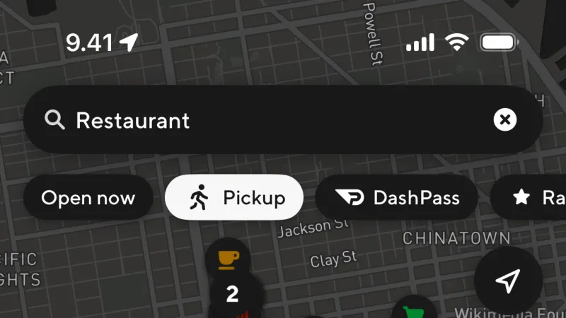 Dark Mode — DoorDash, Food & Drink UI