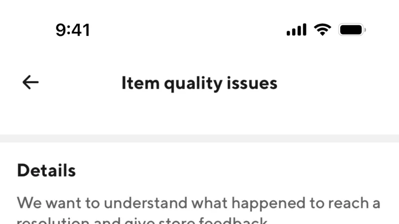 Flag & Report — DoorDash, Food & Drink UI