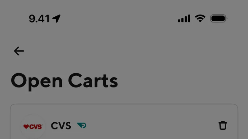 Delete — DoorDash, Food & Drink UI