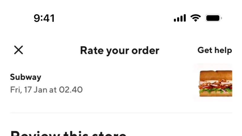Reviews & Ratings — DoorDash, Food & Drink UI