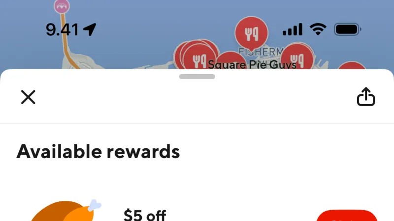 Promotions & Rewards — DoorDash, Food & Drink UI