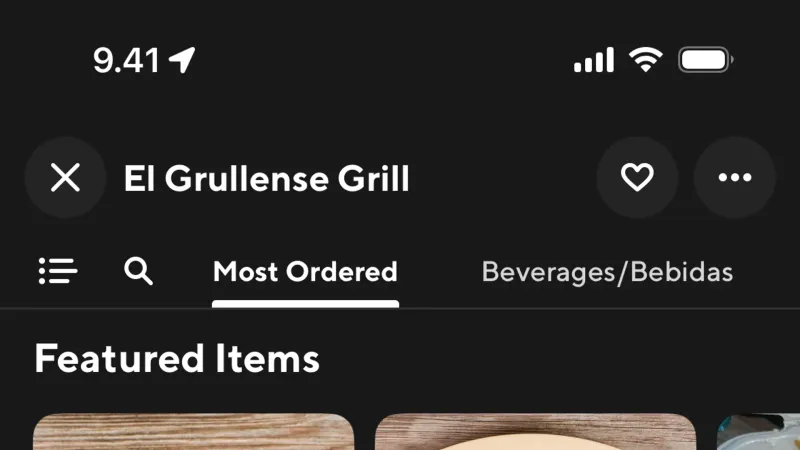 Dark Mode — DoorDash, Food & Drink UI