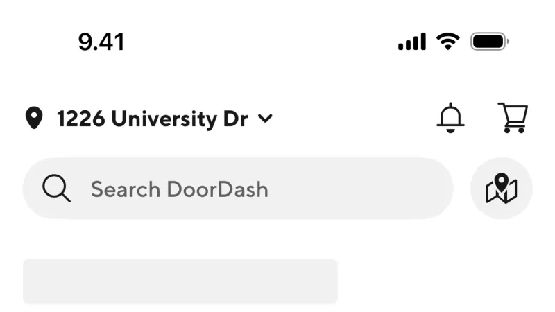 Skeleton — DoorDash, Food & Drink UI