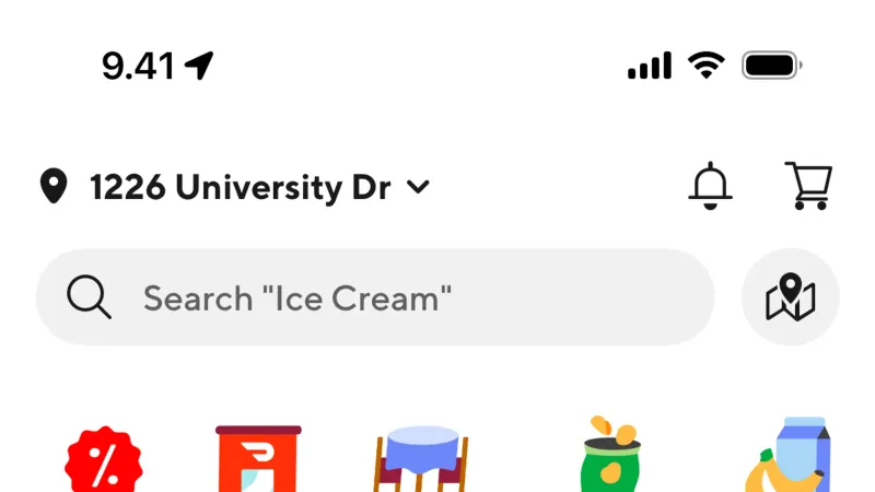 Location & Address — DoorDash, Food & Drink UI