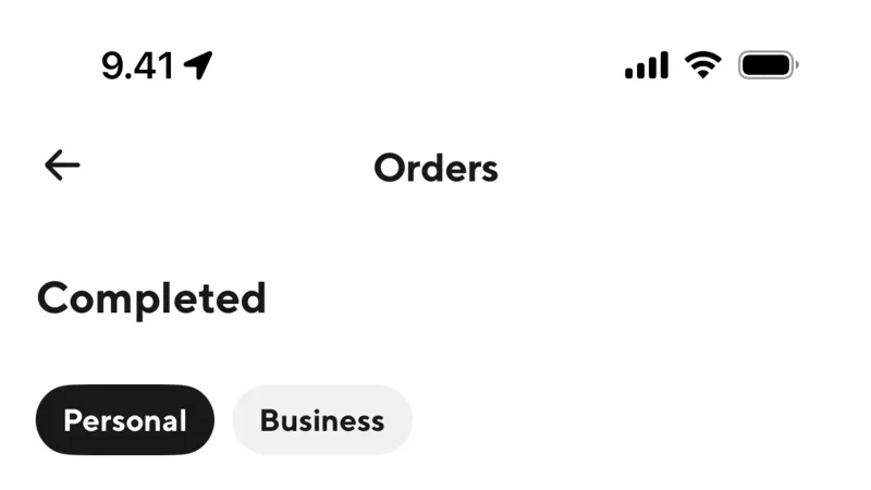 Order History — DoorDash, Food & Drink UI