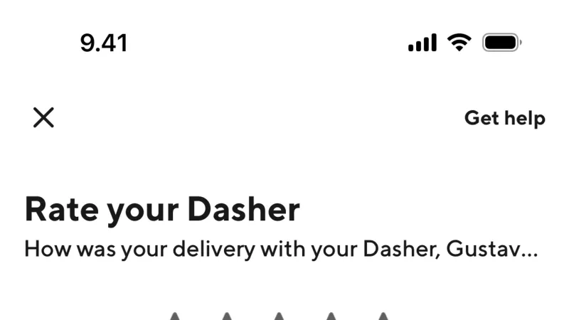 Reviews & Ratings — DoorDash, Food & Drink UI