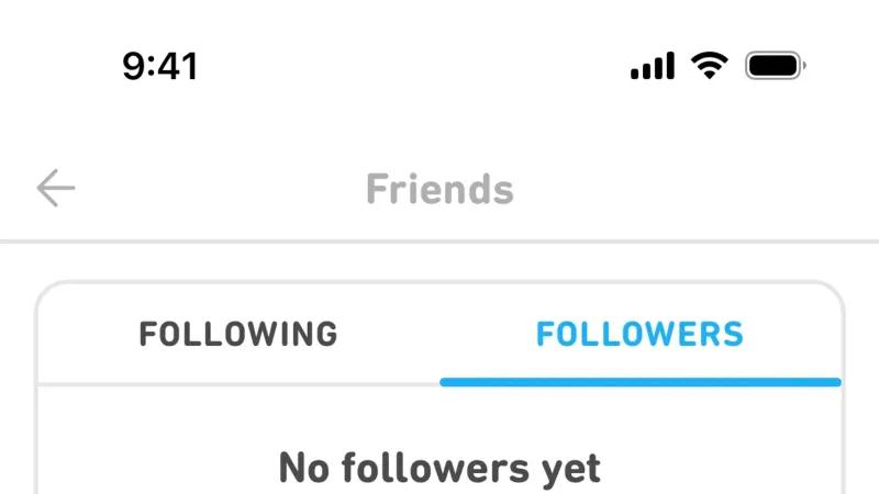 Followers & Following — Duolingo, Education UI