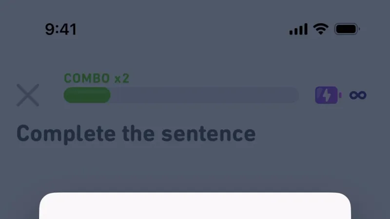 Share — Duolingo, Education UI