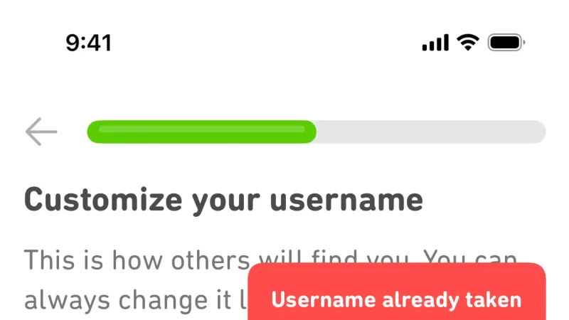Error — Duolingo, Education UI