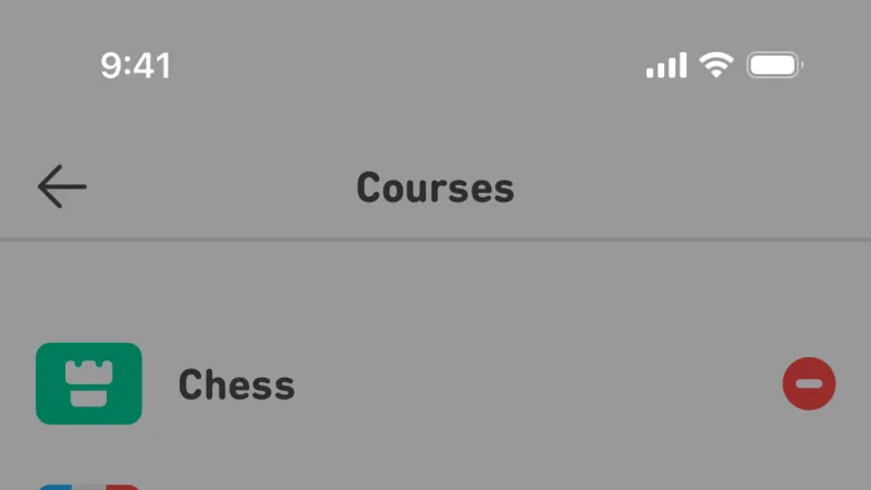 Delete — Duolingo, Education UI