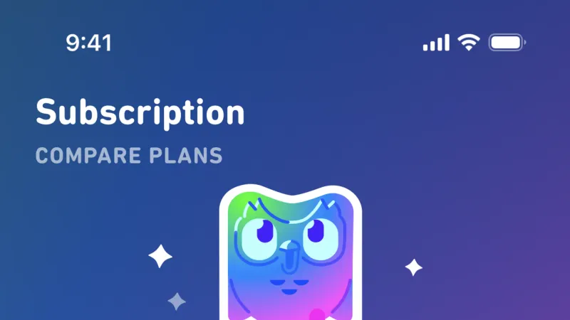 Subscription & Paywall — Duolingo, Education UI