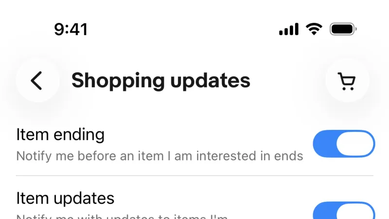 Settings & Preferences — eBay, E-commerce UI
