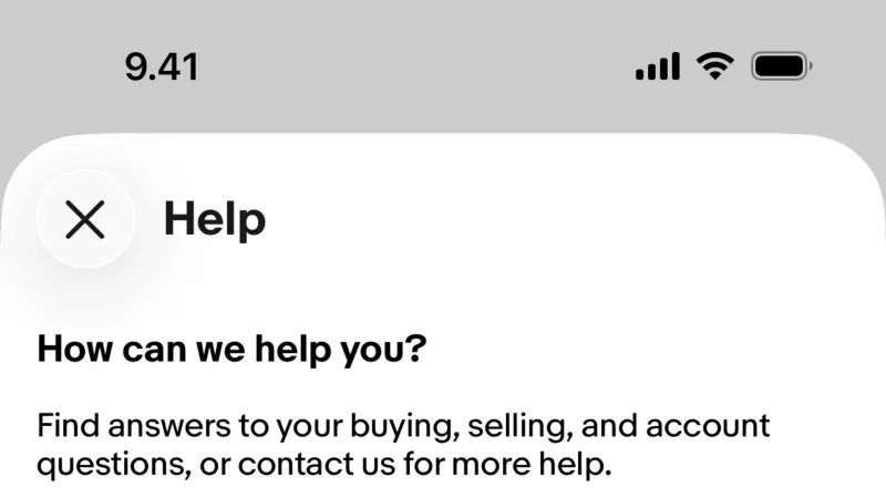 Help & Support — eBay, E-commerce UI