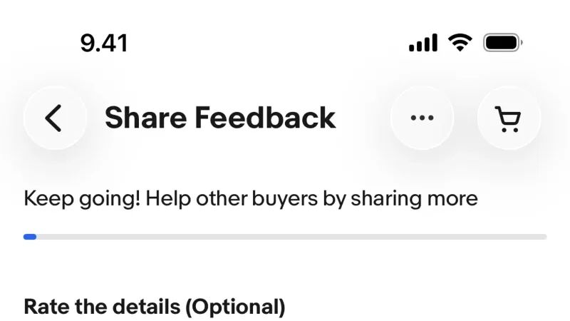 Reviews & Ratings — eBay, E-commerce UI