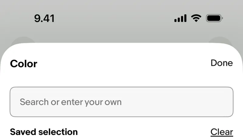 Color Picker — eBay, E-commerce UI
