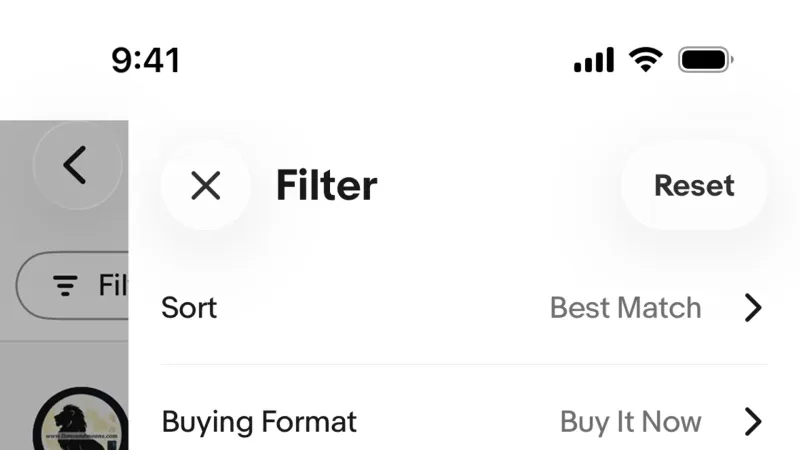 Drawer — eBay, E-commerce UI