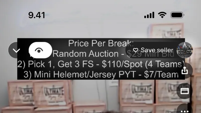Video Player — eBay, E-commerce UI