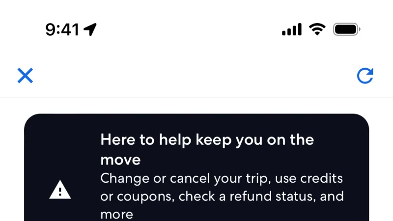 Help & Support — Expedia, Travel UI